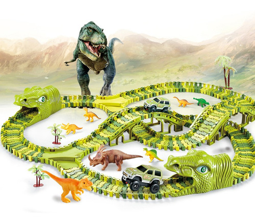 Juego De Pista De Carreras De Dinosaurios Para Niños (161 Pi