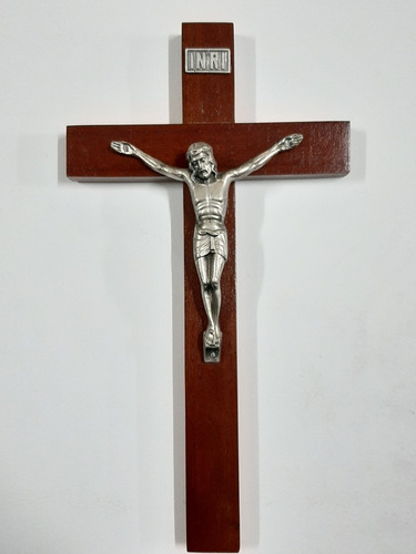 Crucifijo 30 Cm - Cruz De Cedro - Cristo De Metal