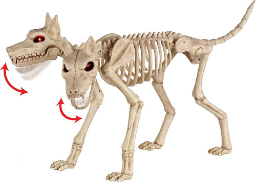 Esqueleto De Perro 2 Cabeza Crazy Bonez Pose-n-stay A Pedido