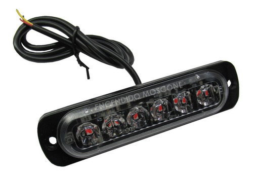 Imagen 1 de 7 de Mini Faro Destellante 6 Leds Rojo
