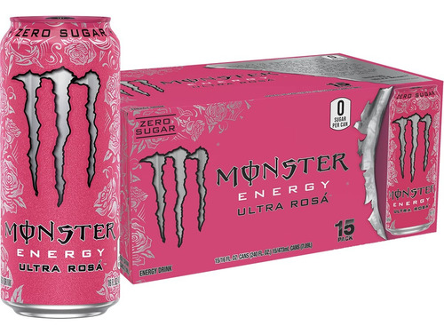 Monster Energy Ultra Rosa Sin Azúcar Con 15 Unidades