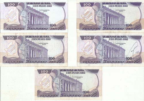 Colombia Lote Billetes 100 Pesos 1968-1980 Todas Las Fechas