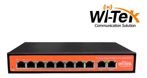 Imagen 2 de 4 de Switch Witek De 8 Puertos Gigabit Poe+ 150w + 2 Ge Uplink
