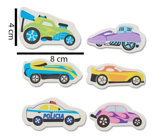 Imagen 5 de 10 de 6 Autitos Al Agua. Figuras De Goma Eva Para El Baño