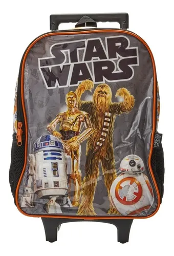Kit Mochila Com Rodas E Lancheira Star Wars Preta Luxcel | Parcelamento ...