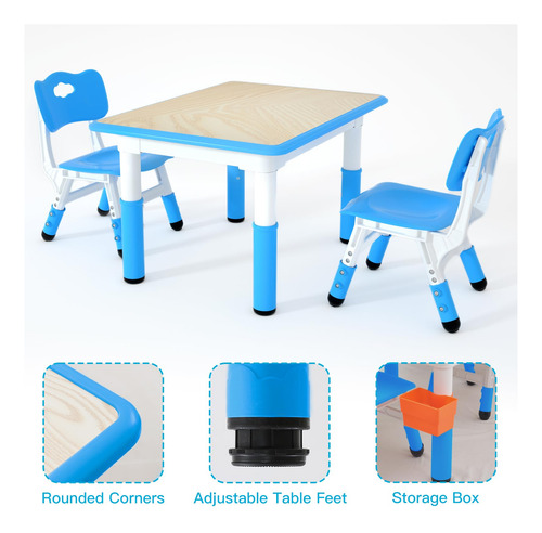 Juego De Mesa De Estudio Para Niños Con 2 Sillas Ajustables