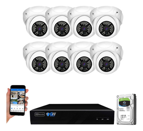 Gw Security 8 Canales 4k Nvr 5mp H.265 Sistema De Cámara De