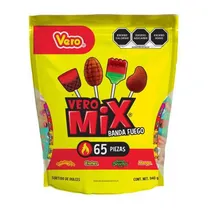 Comprar Paletas Vero Mix Banda Fuego 65 Pzas Mango Elote Chile Sandi