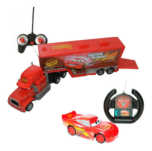Caminhão Mack Hauler 50 Cm + Mcqueen 13 Cm Controle Disney