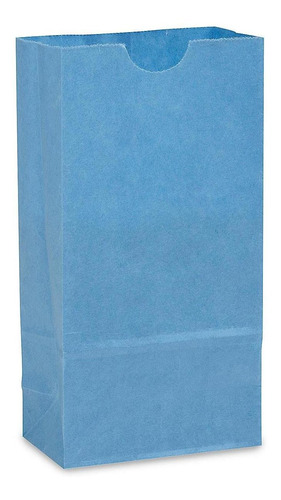 Bolsas De Papel Para Lonche, 10x5x20cm, #2, Azules, 500/paq