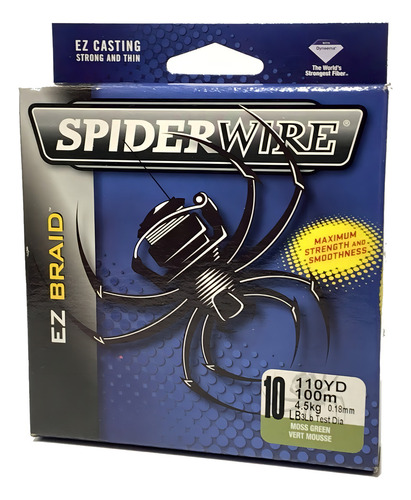 Multifilamento Spiderwire Ez Braid 10lbs X 100mts Made Usa Color Verde