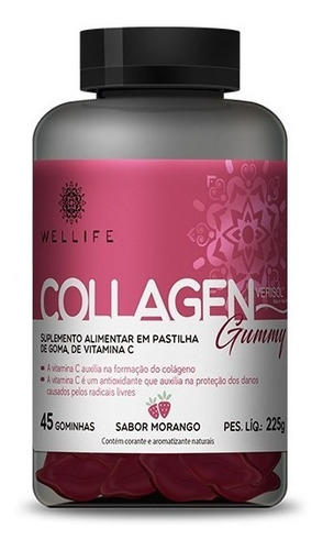 Wellife Collagen Gummy Verisol Sabor Cereja