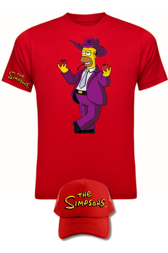 Camiseta Manga Corta Homero Simpson Vaquero Obsequio Gorra 