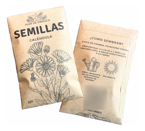 Semillas De Caléndula Officinalis | Pack Tres Sobres