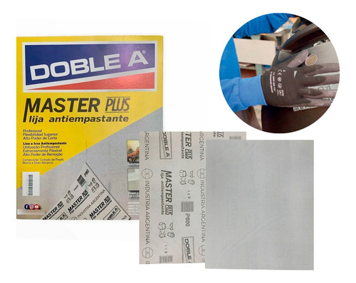 Lija Master Plus Anti Empaste Doble A Grosor P280 X 5 Unid. Cantidad De Granos 280