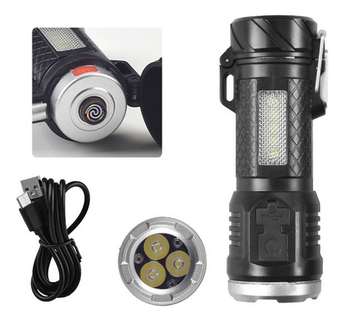Linterna Multifuncional Y, Encendedor Recargable Led 6004