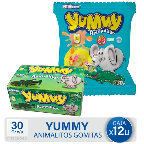 Gomitas Yummy Animalitos Libre Gluten Sin Tacc 0% Sodio X12