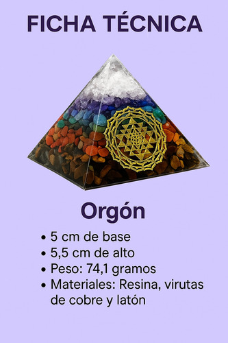 Orgón Pirámide Energía Egipcia Armonización Protección Hkt 7 Chakras Sri Yantra