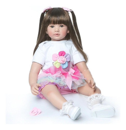 Boneca Bebe Reborn Menina Silicone 60 Cm - Manuella