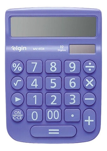 Calculadora De Mesa Elgin 12 Digitos Azul Mv4134