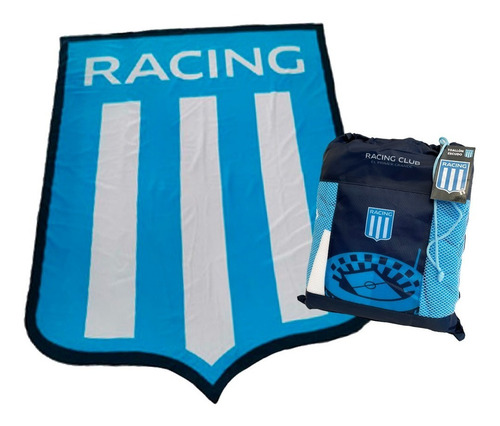 Imagen 1 de 8 de Toallon Playero Racing Club Oficial Escudo Gigante