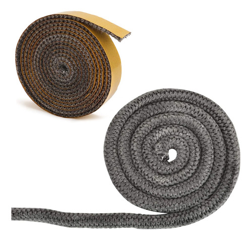 4 Rollo Sello Vidrio Combustion Lenta Cordon P/ Puerta Fuego