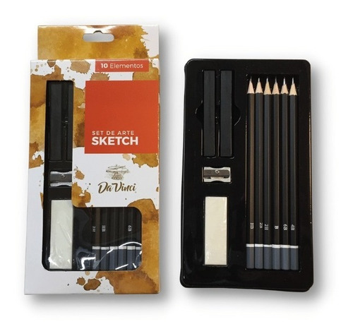 Set De Arte  Da Vinci  Sketch *10 Piezas K150328