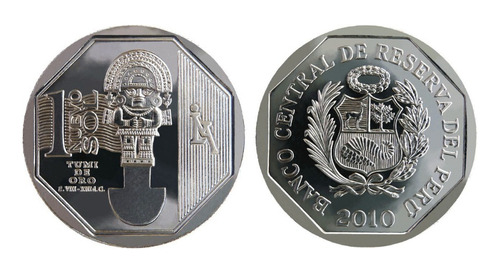 Moneda 1 Sol Peruano - Tumi De Oro - Perú - Sólo 1 En Stock