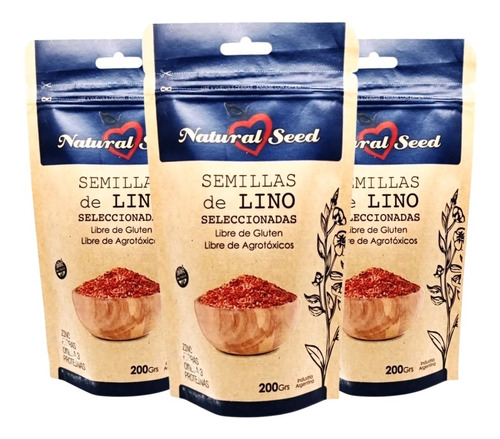  Natural Seed Semillas De Lino Seleccionadas - 3 Unidades
