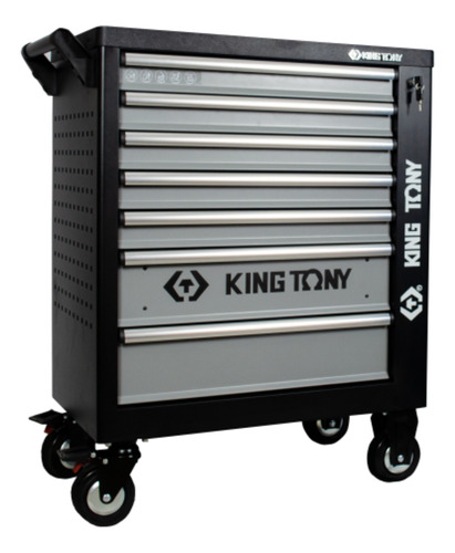 Carrinho Metálico 7 Gavetas C/153 Ferramentas - King Tony Cor Cinza Com Preto