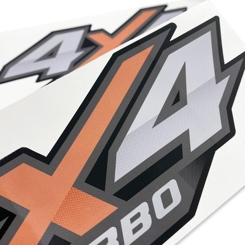 Par De Adesivo 4x4 Turbo Nova Hilux 2016 2017 2018 Emblema