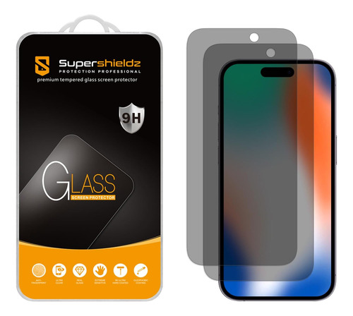 2 Protectores De Pantalla Anti Espia Para iPhone 15 Pro