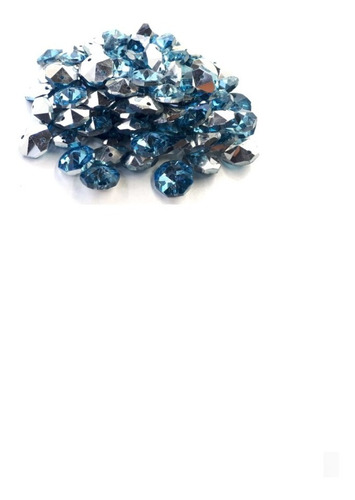 Octagon 14mm Azul Metalico De Cristal Para Candil, 100 Pzas