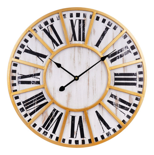 Old Oak Marco Metal Dorado Rustico Reloj Pared Decorativo