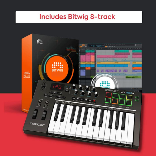 Controlador De Teclado Midi Usb Nektar Impact Lx25 25 Teclas