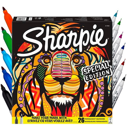 Marcadores Sharpie Pack Leon X 26 Unidad Punta Fina Y Ultra