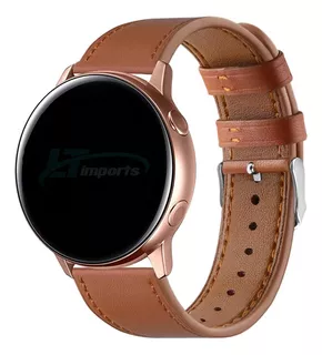 Pulseira 20mmm Lt Couro Para Samsung Galaxy Watch 6, 5, 4 Cor Marrom Light