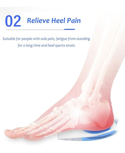 Imagem 4 de 7 de Protetor Anti Impacto Calcâneo Elevação Gel Silicone