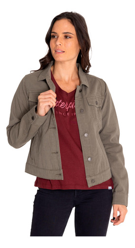 Chaqueta Denim Mujer Foundation Verde Cat