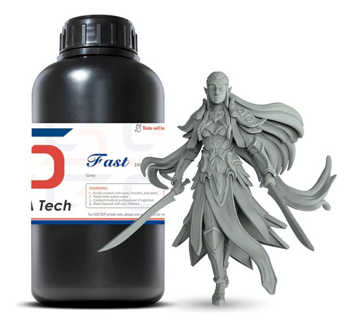 Resina Uv Para Impresora 3d Siraya Tech Fast Grey 1 Lt Color Gris