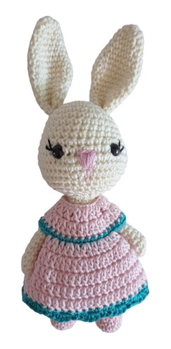 Coelhinha Com Vestido Rosa Em Amigurumi - Crochê