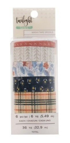 Paquete 6 Cintas Washi Tape Floral Twilight 346436