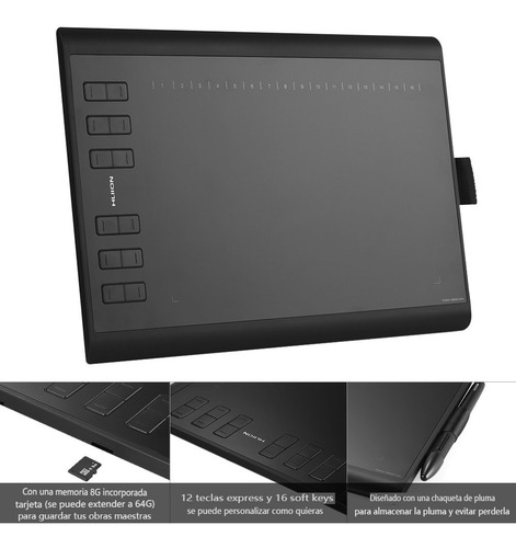 Imagen 5 de 9 de Tableta Gráfica Huion 1060plus Portátil Para Dibujos