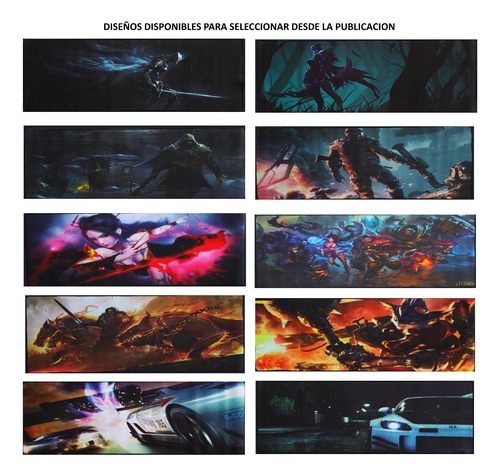 Imagen 2 de 5 de Pad Mouse Gamer Extra Largo Diferentes Motivos @gs