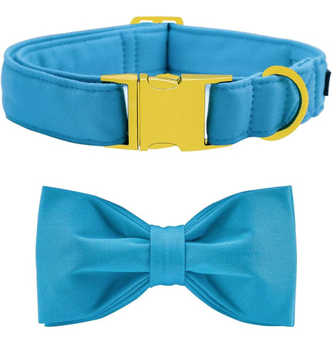 Maca Bates Collar De Perro Con Pajarita- Sky Blue Ajustable 