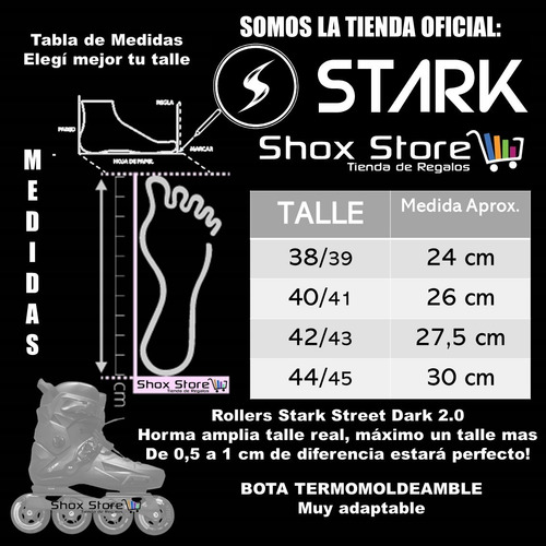 Rollers Stark Street Dark 2.0 Profesional Aluminio Slalom 80