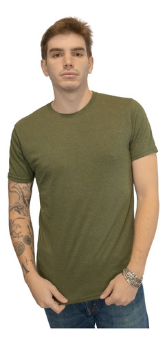 Playera Hombre Premium Basica Cuello Redondo Slim Fit Verde