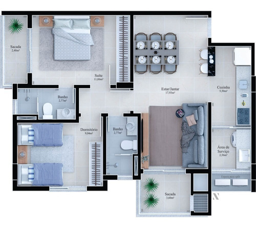Imagem 2 de 9 de Apartamento - Michel - Ref: 137 - V-137