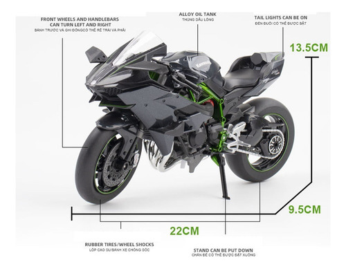 Kawasaki Ninja H2r Mini Modelo De Moto De Metal