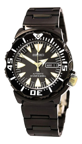 Reloj Seiko Divers Automático Negro De Acero Srp583